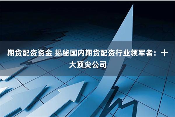 期货配资资金 揭秘国内期货配资行业领军者：十大顶尖公司